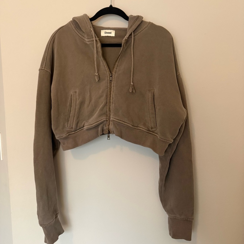 Elwood Babydoll Crop Zip Hoodie
